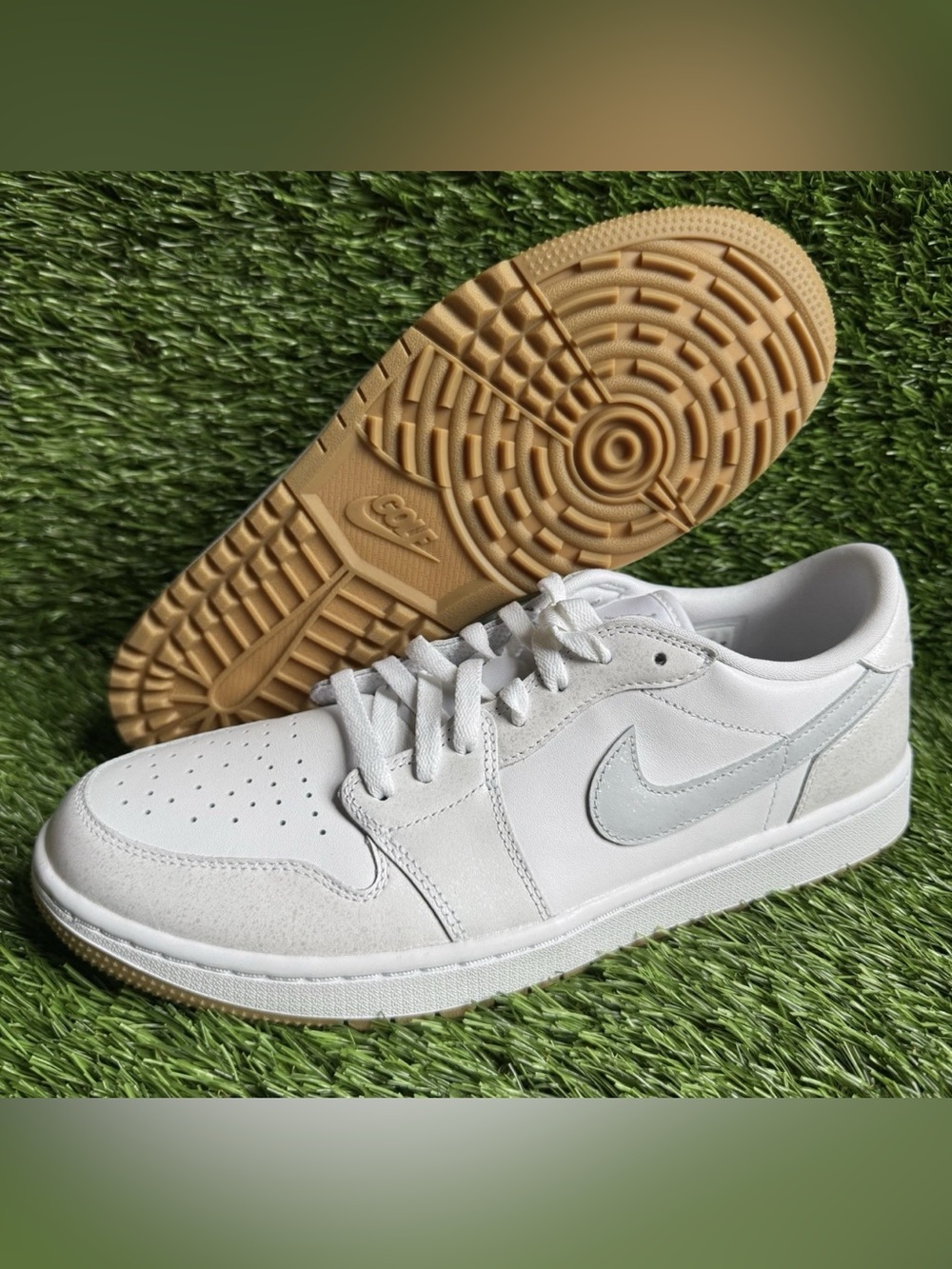 Air Jordan 1 Low G White Gum DD9315-111 Spineless Golf Shoes Men's Size 10.5